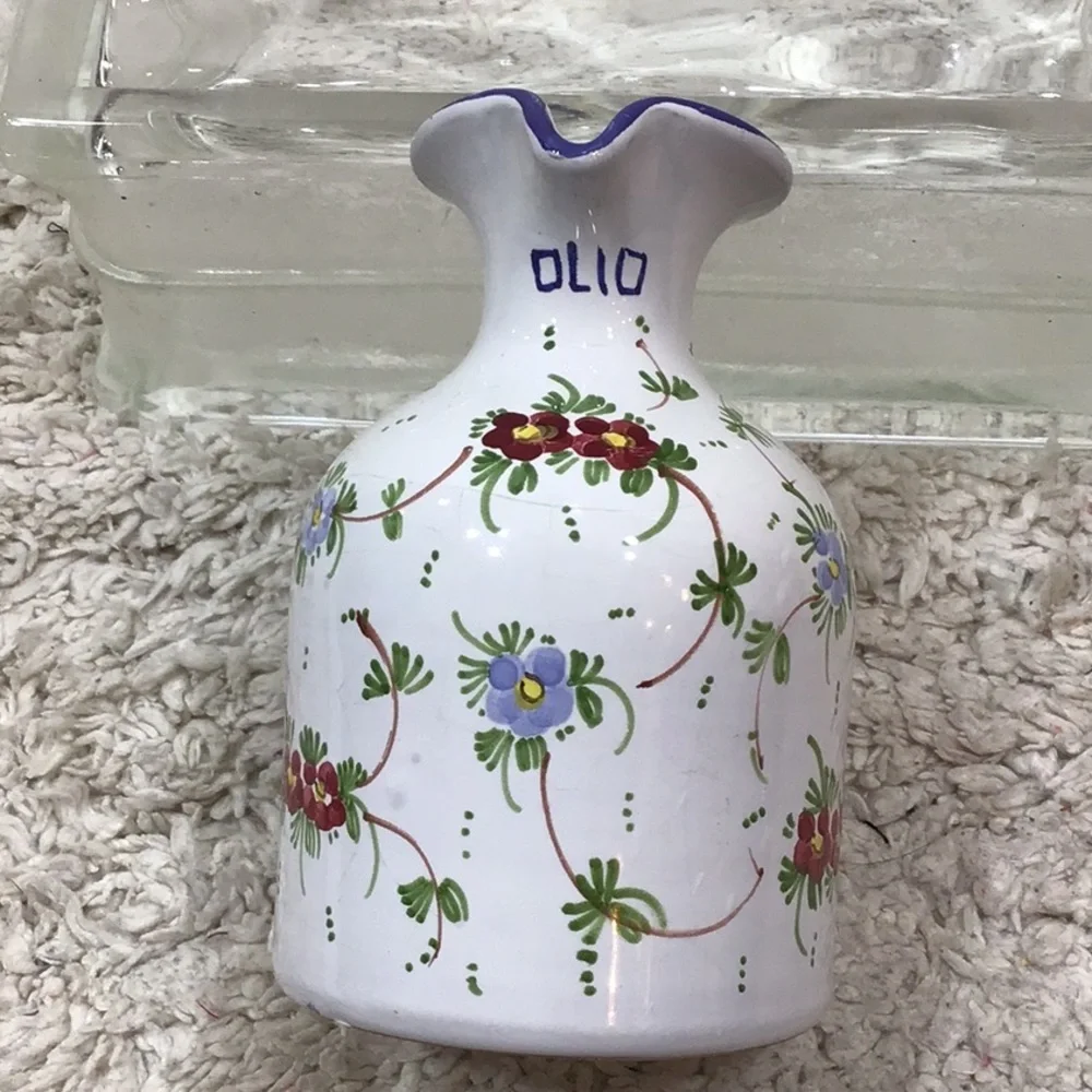 Castelli Faience floral oil pitcher small